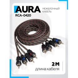 Aura RCA-0420 RCA-кабель 2 метра, 4 канала, витая пара
